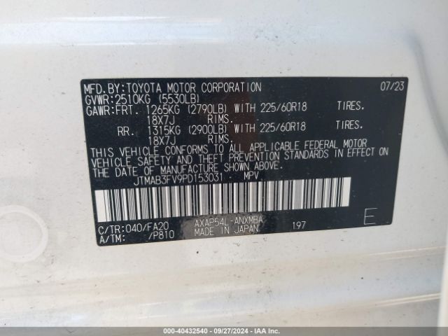 JTMAB3FV9PD153031 Toyota Rav4 Prime Se