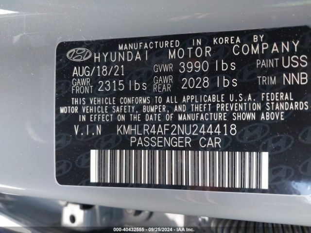 KMHLR4AF2NU244418 Hyundai Elantra N Line