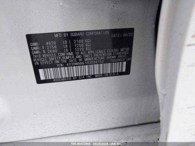 4S3BWAN61R3006752 Subaru Legacy Limited