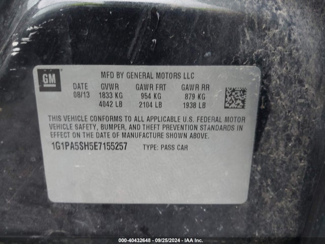 Chevrolet Cruze Ls Auto 2014 1G1PA5SH5E7155257 Image 9