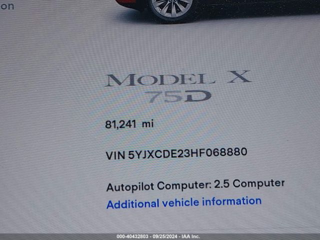 5YJXCDE23HF068880 Tesla Model X 100d/75d/90d