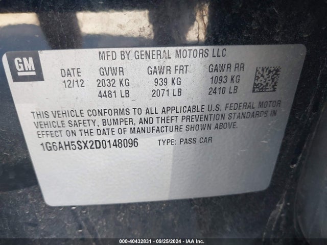 2013 CADILLAC ATS 1G6AH5SX2D0148096 Photo 8