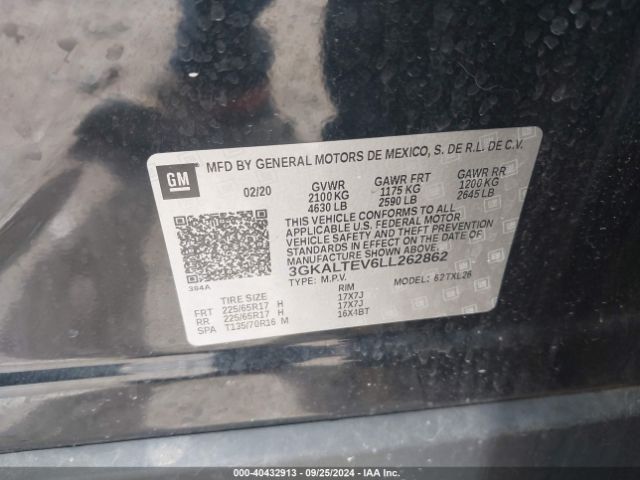 3GKALTEV6LL262862 GMC Terrain Awd Sle