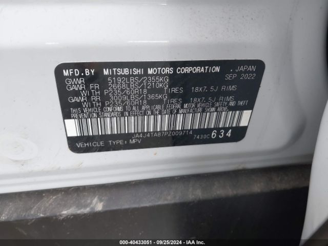 2023 MITSUBISHI OUTLANDER JA4J4TA87PZ009714 Photo 8
