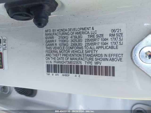 Honda Cr-v Special Edition 2021 7FARW2H73ME023576 Image 9