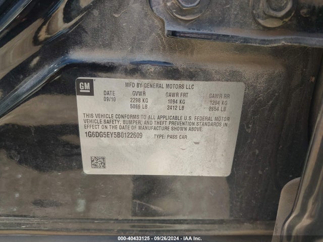 2011 CADILLAC CTS 1G6DG5EY5B0122609 Photo 8