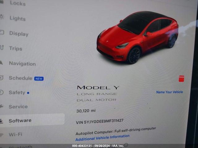 2021 TESLA MODEL Y 5YJYGDEE9MF311427 Photo 6