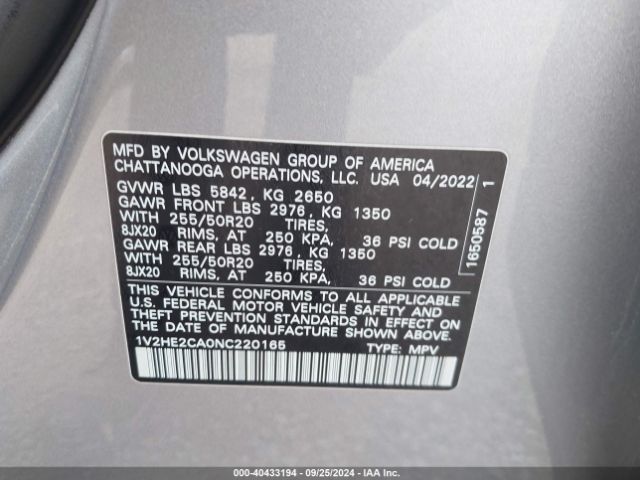 2022 VOLKSWAGEN ATLAS CROSS SPORT 1V2HE2CA0NC220165 Photo 8