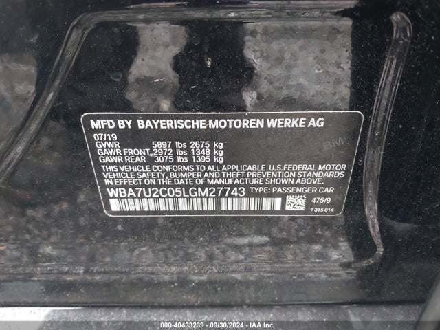 WBA7U2C05LGM27743 BMW 750i Xdrive