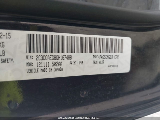 2C3CCAEG8GH167488 Chrysler 300C