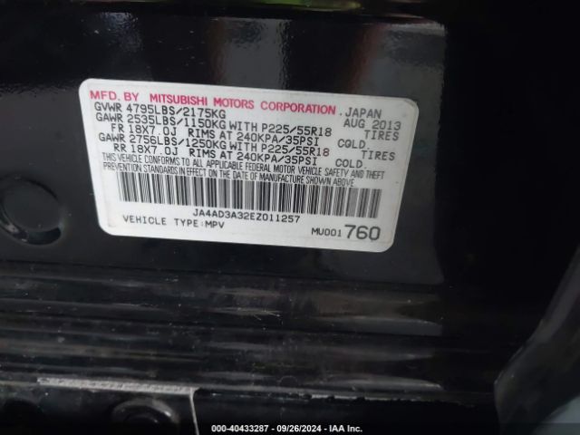 JA4AD3A32EZ011257 Mitsubishi Outlander Se