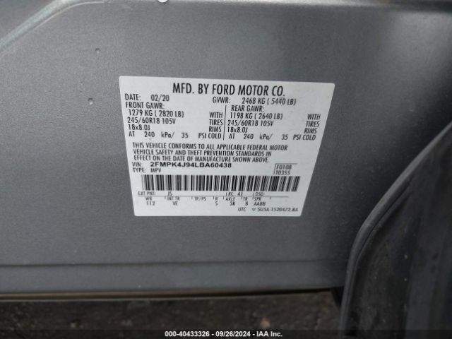 2020 FORD EDGE 2FMPK4J94LBA60438 Photo 8