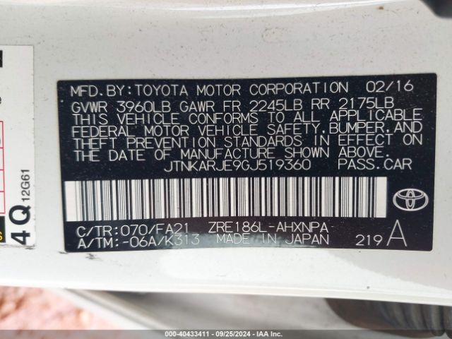 JTNKARJE9GJ519360 Scion IM