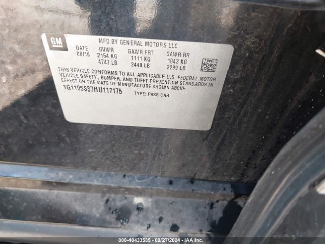 1G1105S37HU117175 Chevrolet IMPALA 1LT
