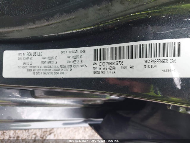 Chrysler 200 Limited Platinum 2016 1C3CCCAB8GN192730 Image 9