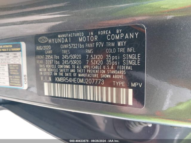 KM8R54HE0MU207773 Hyundai Palisade Limited