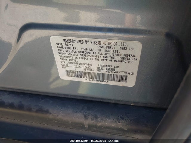 JN1BJ0RP9HM389606 Infiniti QX50