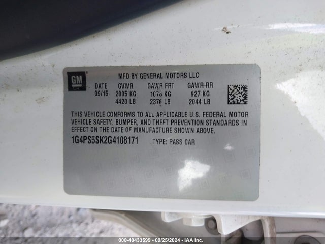 1G4PS5SK2G4108171 Buick Verano Leather Group