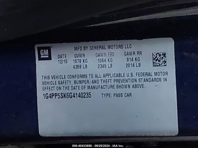 1G4PP5SK6G4140235 Buick Verano