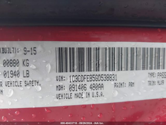 1C3CDFEB5GD538831 Dodge DART GT