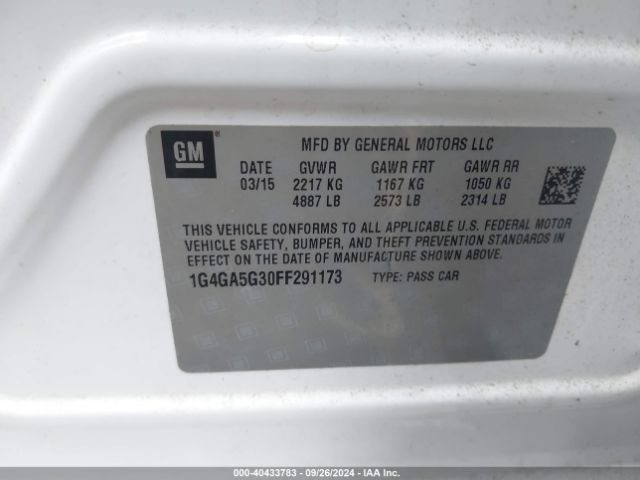 1G4GA5G30FF291173 Buick Lacrosse