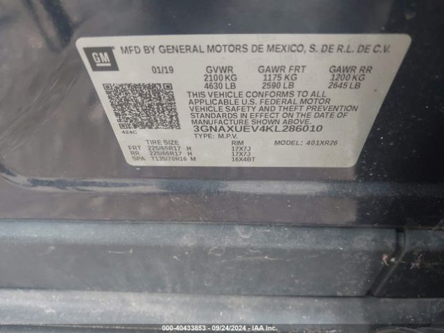 3GNAXUEV4KL286010 Chevrolet EQUINOX LT