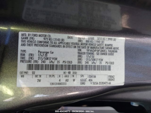 1FADP3F28EL182856 Ford FOCUS SE