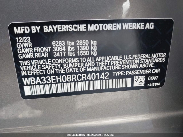 WBA33EH08RCR40142 BMW 740 I Xdrive