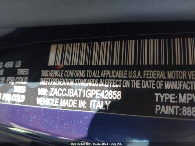 ZACCJBAT1GPE42658 Jeep Renegade Sport