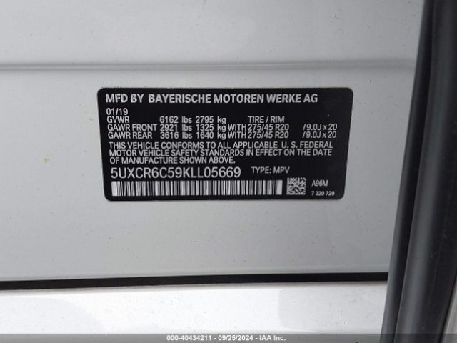 5UXCR6C59KLL05669 BMW X5 Xdrive40i