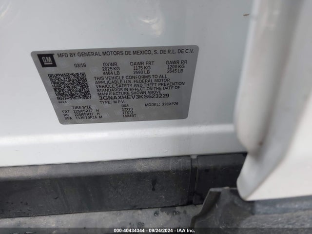 Chevrolet EQUINOX LS 2019 3GNAXHEV3KS623229 Image 9