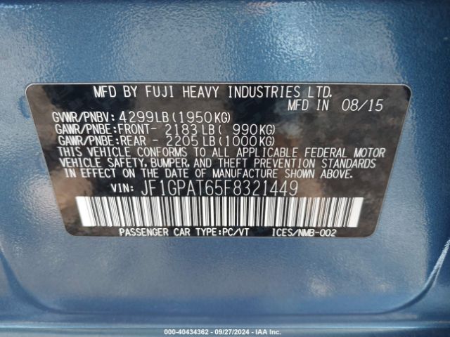 JF1GPAT65F8321449 Subaru Impreza 2.0i Sport Premium