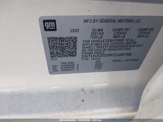 1GTUUCED5PZ159766 GMC Sierra 1500 4wd  Short Box Elevation With 3sb