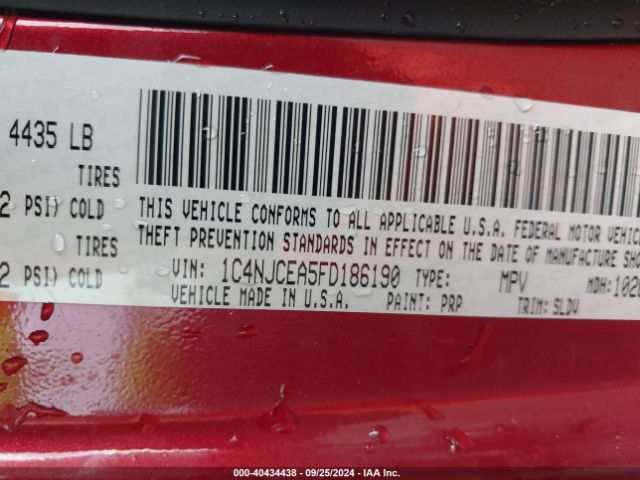 1C4NJCEA5FD186190 Jeep Compass High Altitude Edition