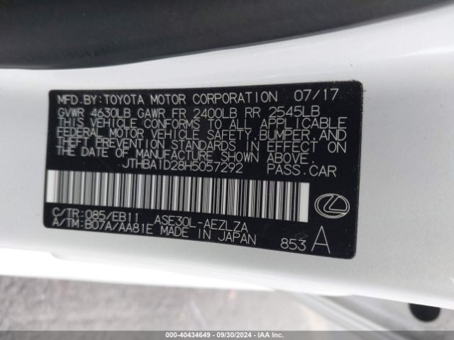 JTHBA1D28H5057292 Lexus IS 200T