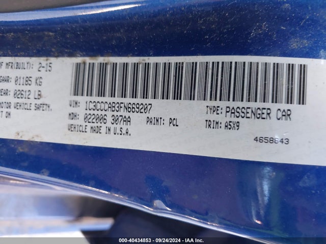 Chrysler 200 Limited 2015 1C3CCCAB3FN669207 Image 9