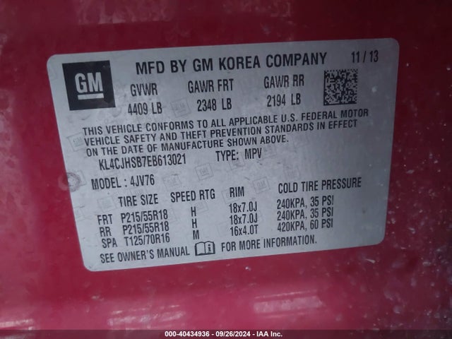 Buick Encore Premium 2014 KL4CJHSB7EB613021 Image 9