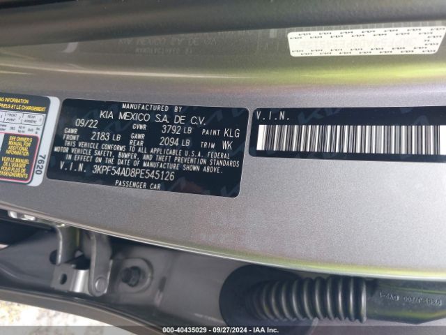 3KPF54AD8PE545126 KIA Forte Gt-line