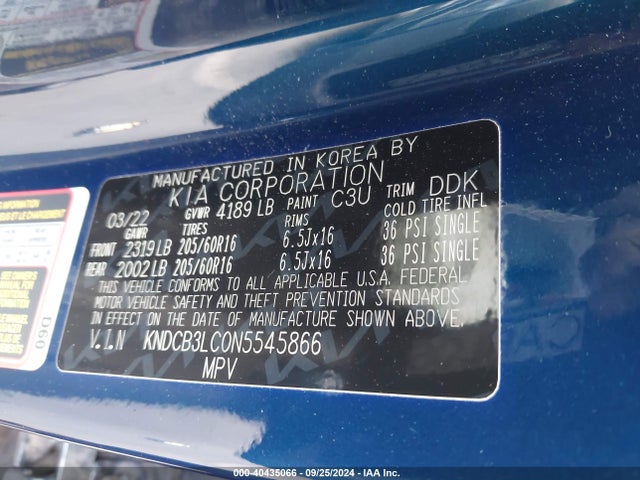KIA Niro Lxs 2022 KNDCB3LC0N5545866 Image 9