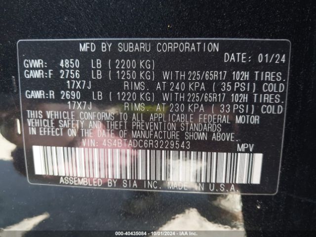 4S4BTADC6R3229543 Subaru Outback Premium