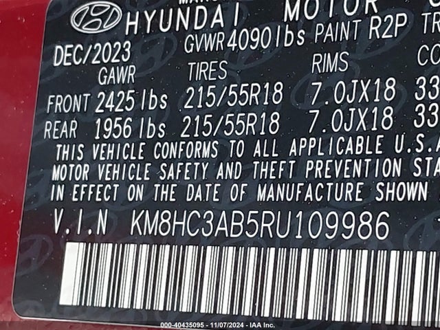 Hyundai Kona Sel 2024 KM8HC3AB5RU109986 Image 9