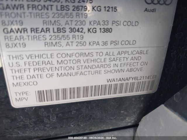 WA1ANAFY6L2114161 Audi Q5 Premium 45 Tfsi Quattro S Tronic