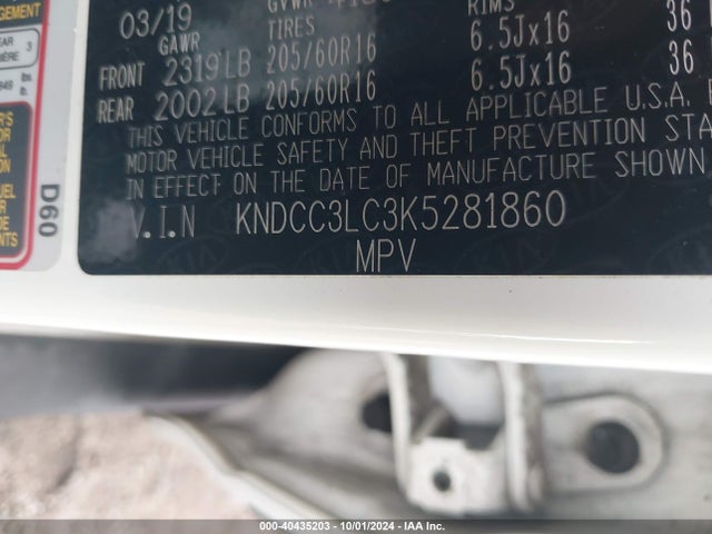KIA NIRO EX 2019 KNDCC3LC3K5281860 Image 9