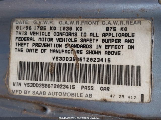 1996 SAAB 900 YS3DD35B6T2023415 Photo 8
