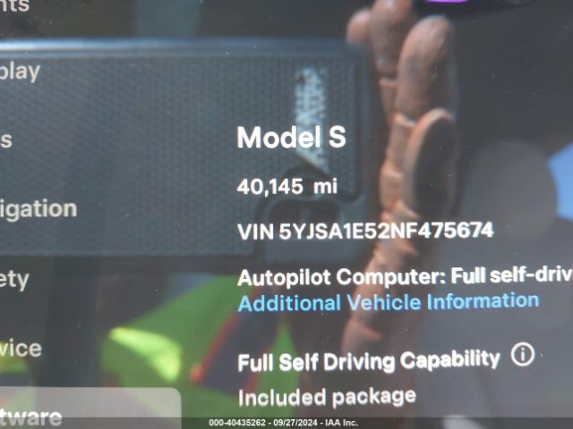 5YJSA1E52NF475674 Tesla Model S Dual Motor All-wheel Drive
