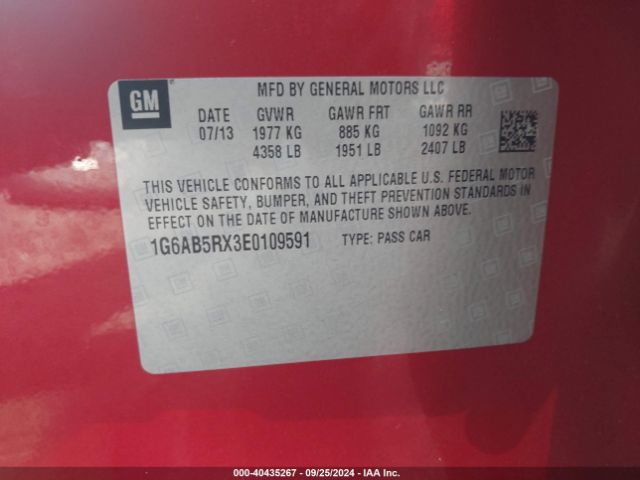 1G6AB5RX3E0109591 Cadillac ATS LUXURY