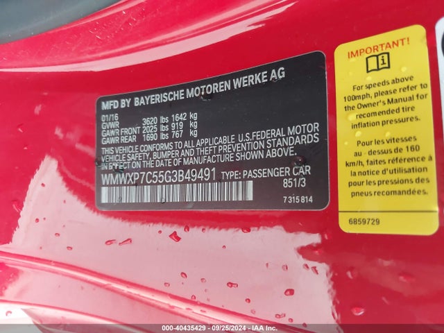 WMWXP7C55G3B49491 Mini Hardtop Cooper S