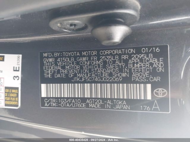 JTKJF5C74GJ022069 Scion TC