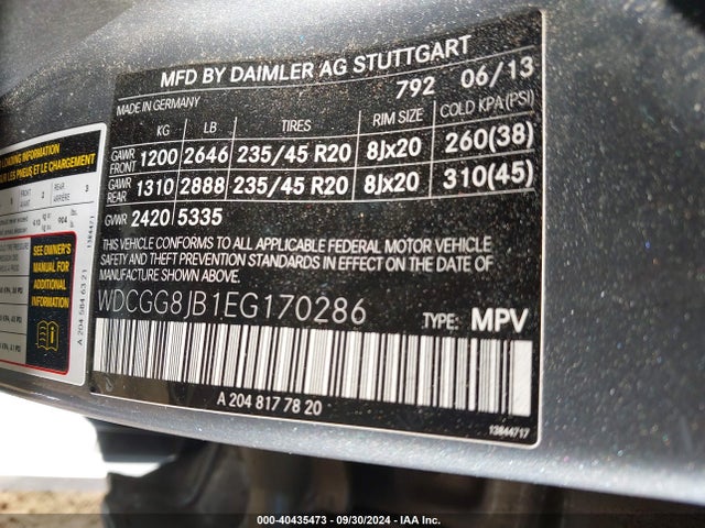 WDCGG8JB1EG170286 Mercedes-Benz Glk 350 4matic