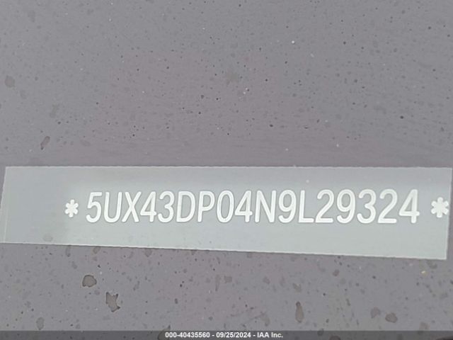 5UX43DP04N9L29324 BMW X3 Sdrive30i